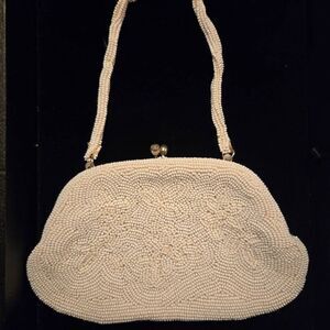 Walborg Vintage White Beaded Evening Bag Japan